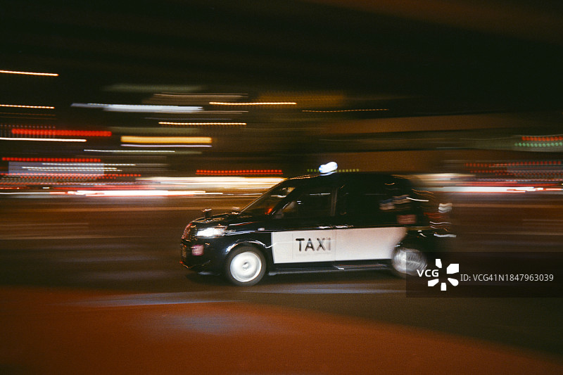 胶片拍摄的日本出租车数字扫描图片素材