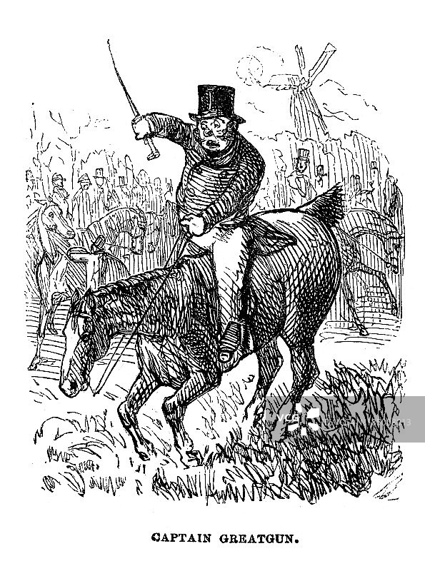 维多利亚时代的绅士骑行图片素材