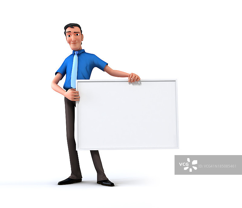 商人手持白板图片素材