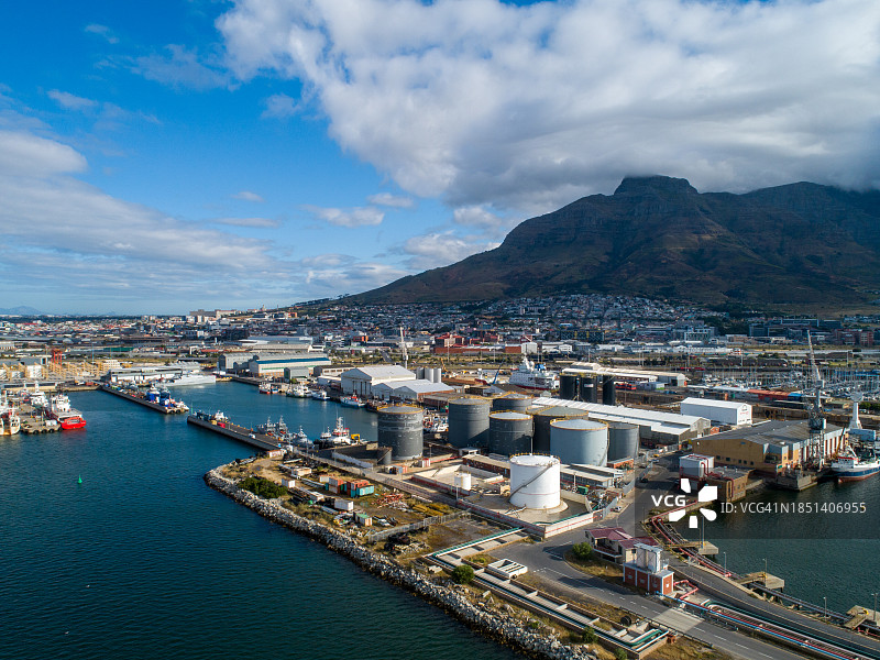 开普敦港口的航拍照片图片素材