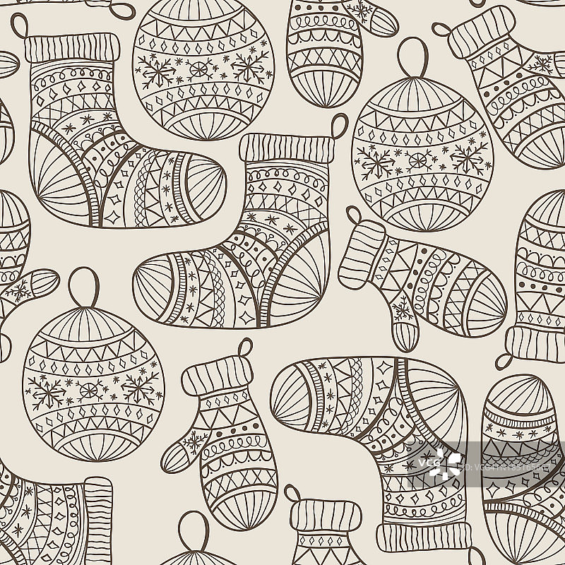 矢量无缝冬季圣诞图案图片素材