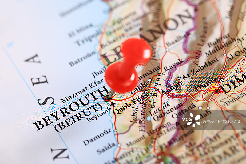 贝鲁特地图，黎巴嫩图片素材