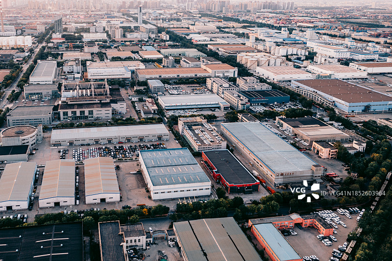 工业区和科技园区的航拍图片素材