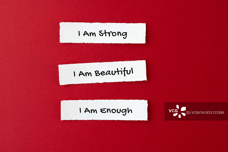 鼓励语：我坚强、美丽、自信图片素材