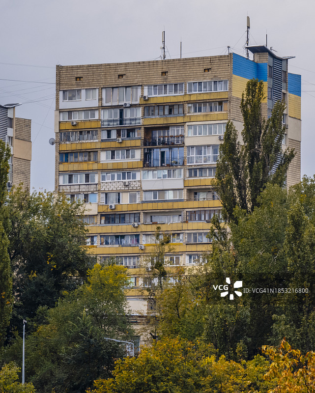 基辅市苏联风格住宅建筑图片素材