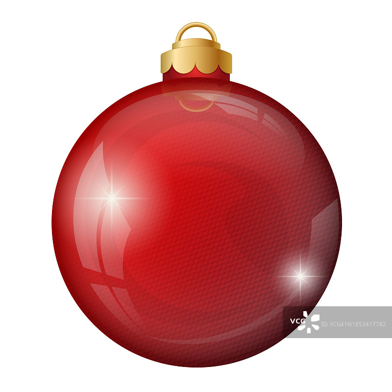 圣诞节红色圣诞树装饰球图片素材