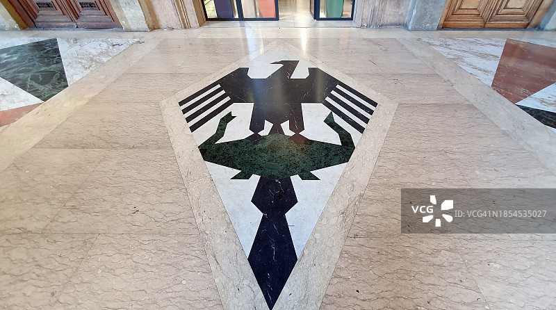 意大利佛罗伦萨大理石路面上的老鹰雕像图片素材