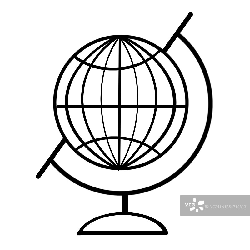 白色背景上的圆形线条地球仪图片素材