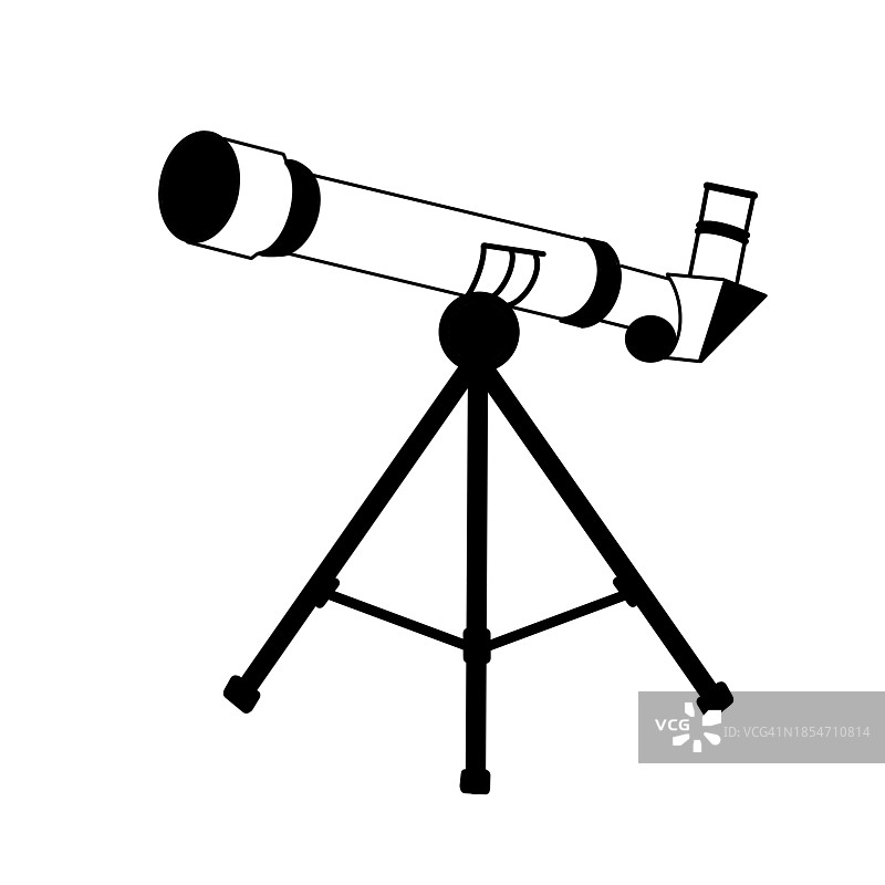 白色背景上的望远镜线条图片素材