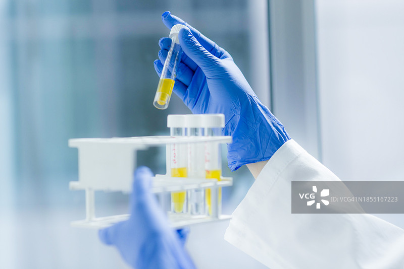 科学家在实验室工作的手部特写图片素材