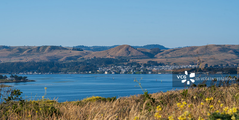美国的加利福尼亚州博德加湾的蓝天湖景图片素材