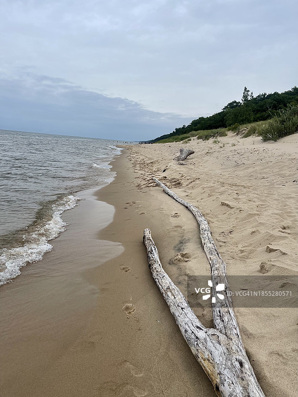美国密歇根州诺顿海岸海滩的风景图片素材