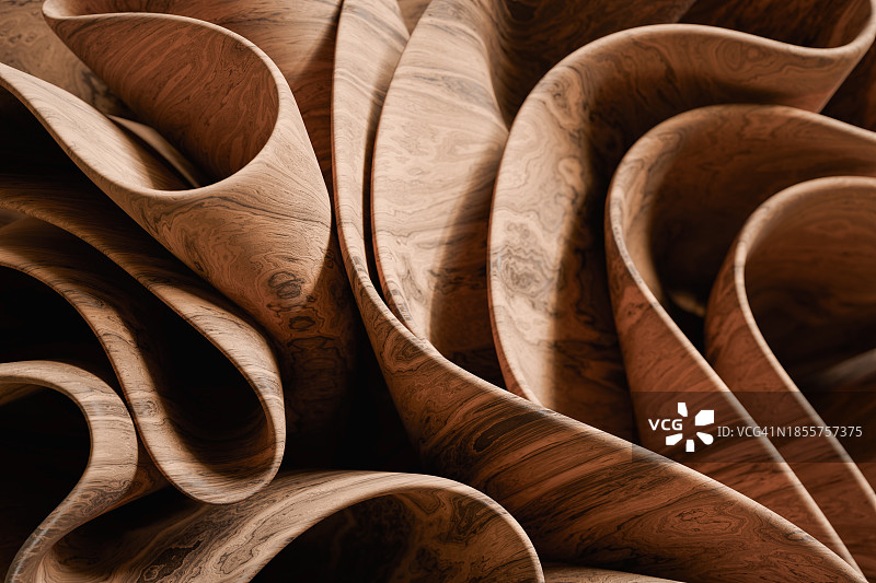 抽象木制曲线和漩涡艺术背景图片素材