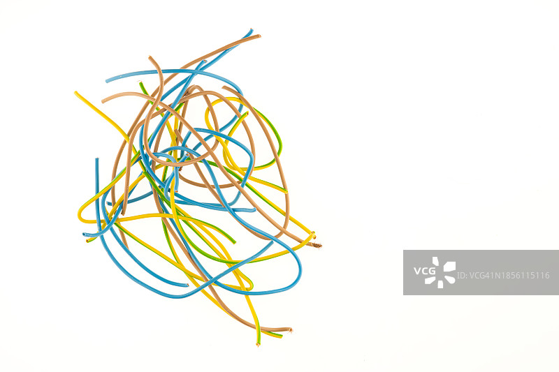 不同颜色的电缆堆图片素材