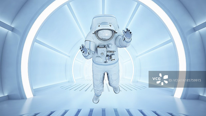 隧道里的宇航员，艺术作品图片素材
