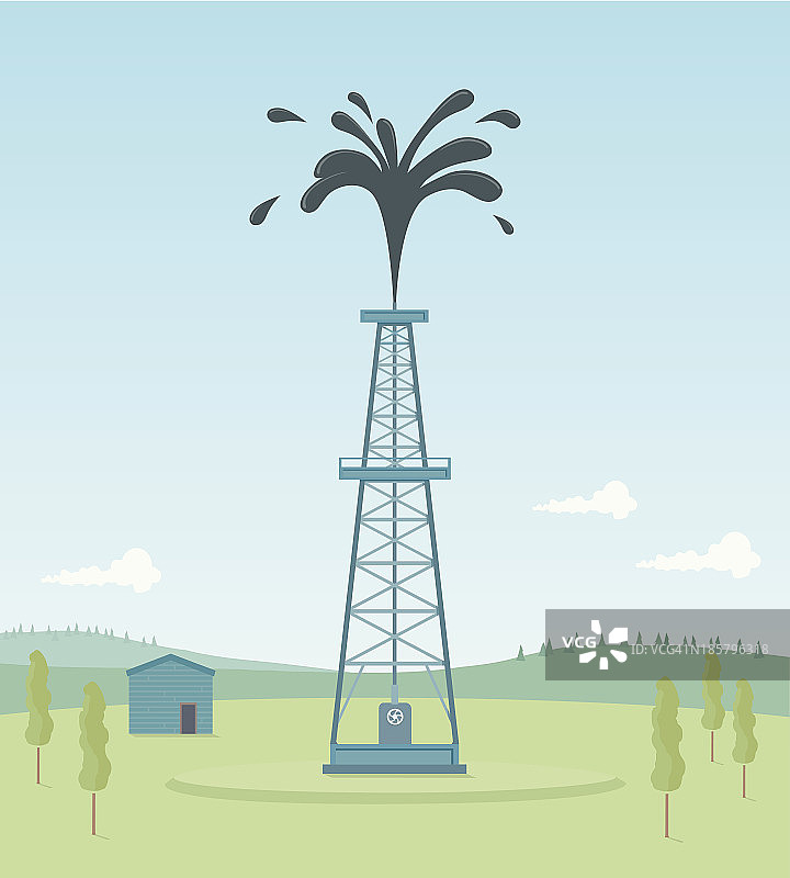 乡村喷油井图片素材