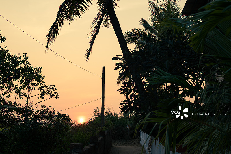 果阿邦坎多林海滩剪影图片素材