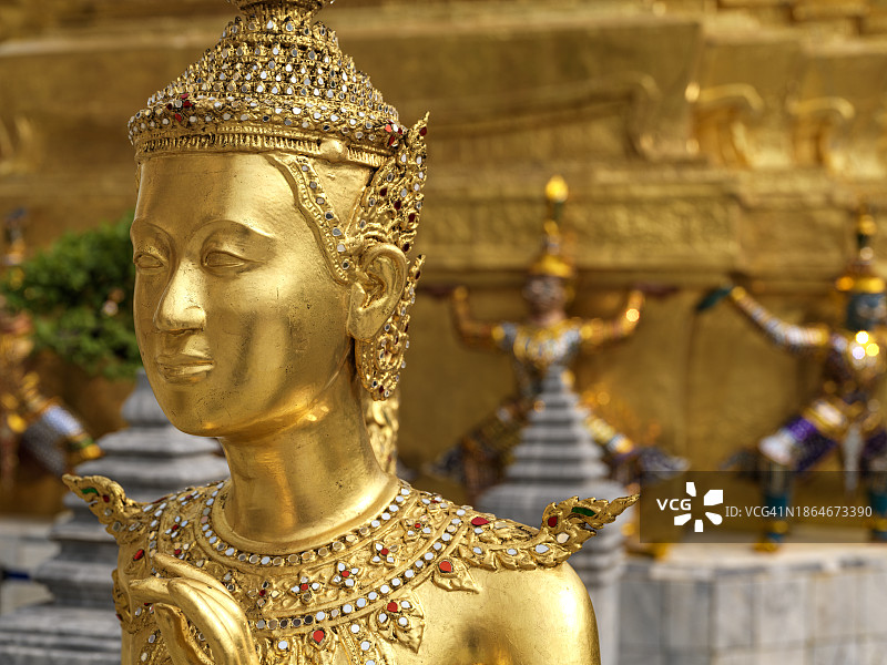 曼谷大皇宫金纳罗雕像，泰国图片素材