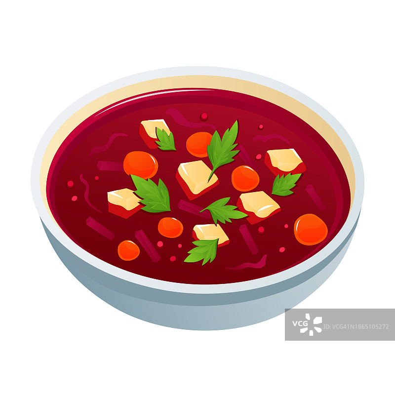 盘子里的乌克兰国民菜肴罗宋汤图片素材