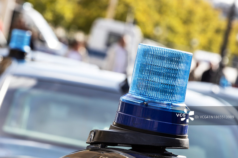 德国警方的便衣警车警灯图片素材