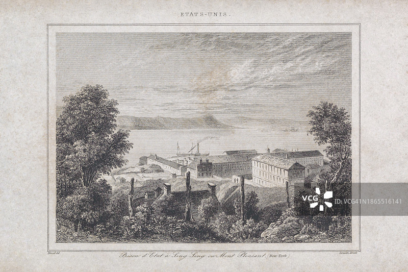 纽约辛辛监狱版画图片素材