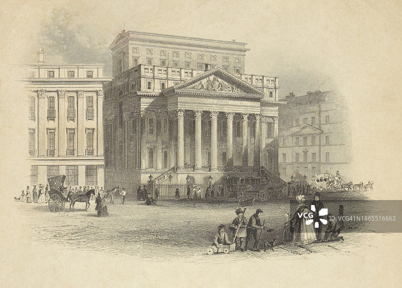 伦敦 Mansion House 雕刻图片素材