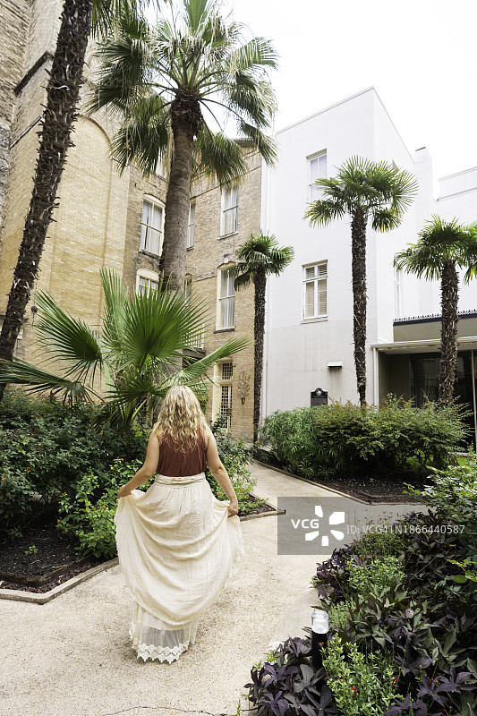 德克萨斯州圣安东尼奥的绿色庭院图片素材