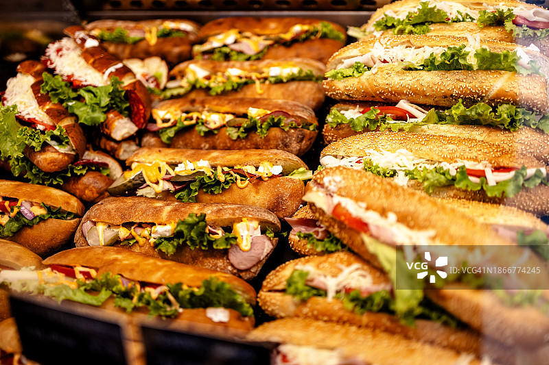 面包店新鲜三明治精选图片素材