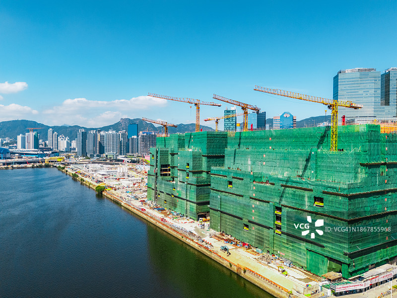 香港启德的建筑工地图片素材