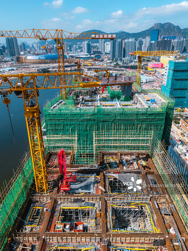 香港启德的建筑工地图片素材