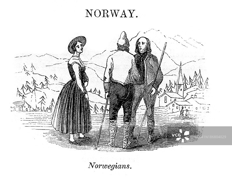 挪威人复古雕刻图片素材
