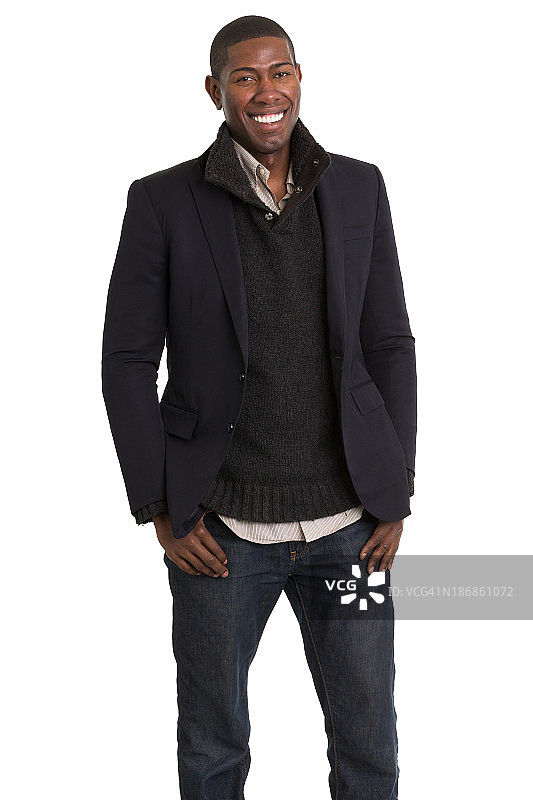 站立的微笑青年男子图片素材