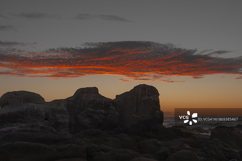 弗兰克斯顿海豹岩的阴沉天空图片素材