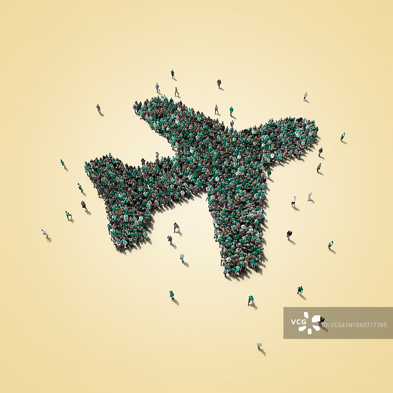 人群飞机图标图片素材