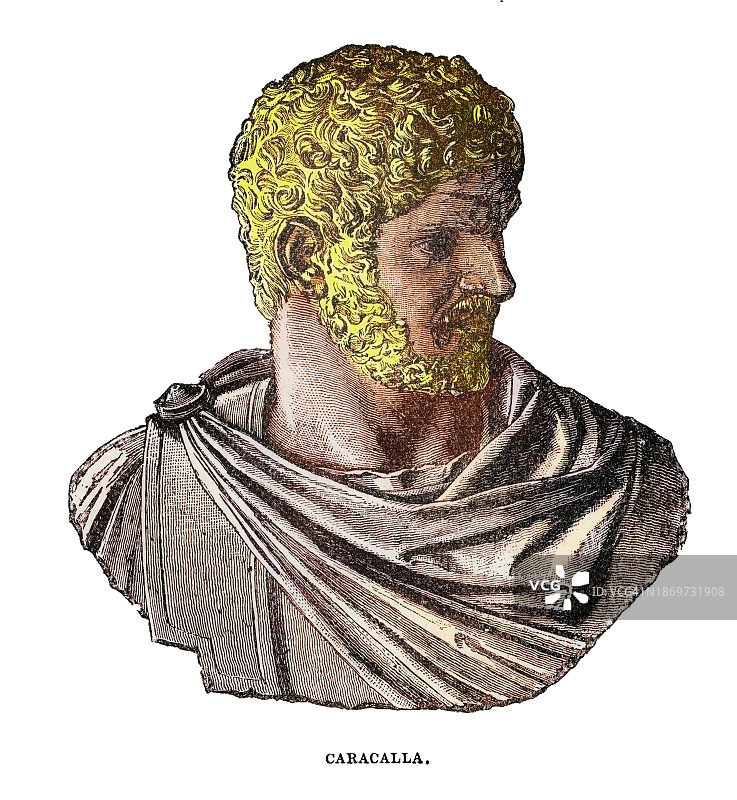 罗马皇帝卡拉卡拉肖像图片素材