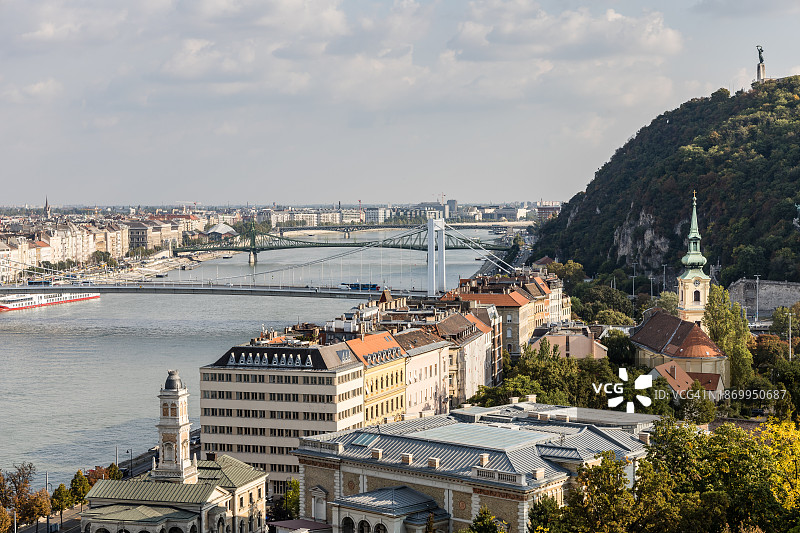 多瑙河畔布达佩斯航拍图片素材