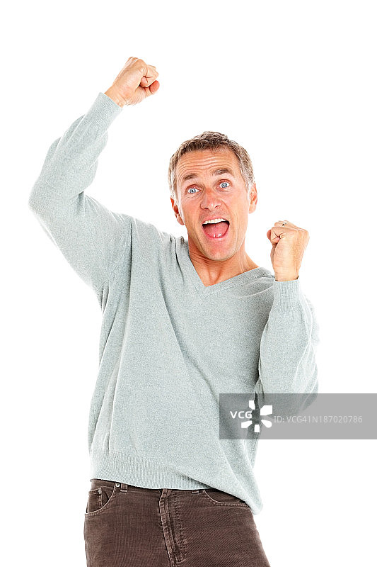 中年男人庆祝胜利图片素材