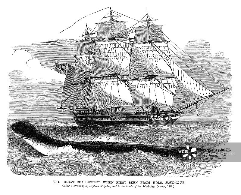大海蛇号与HMS德达勒斯号图片素材