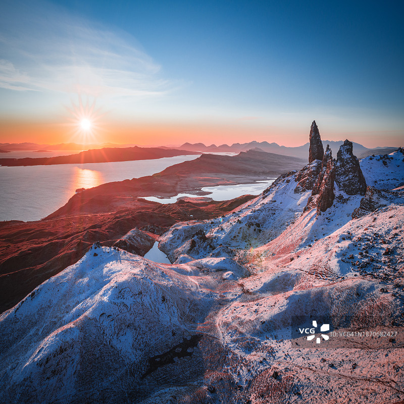 冬季黎明时分的斯托老人峰图片素材