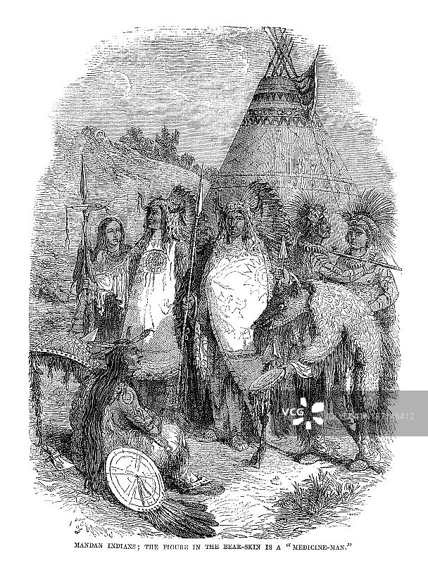 曼丹族美洲原住民图片素材