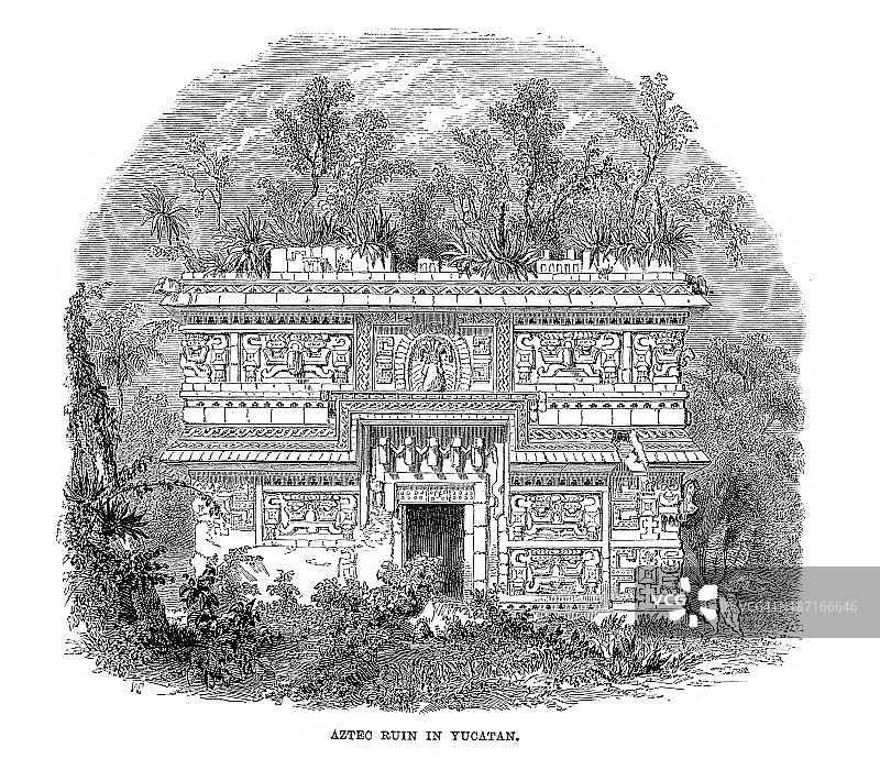 尤卡坦半岛的阿兹特克遗址图片素材