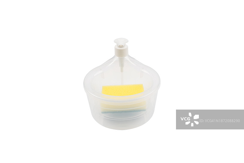 透明塑料瓶装洗洁精白色背景图片素材