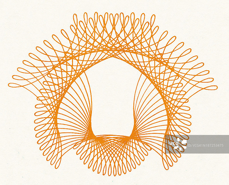 橙色螺旋线条绘图图片素材
