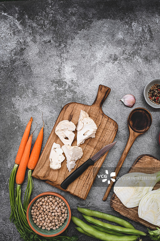 生蔬菜豆类烹饪背景图片素材