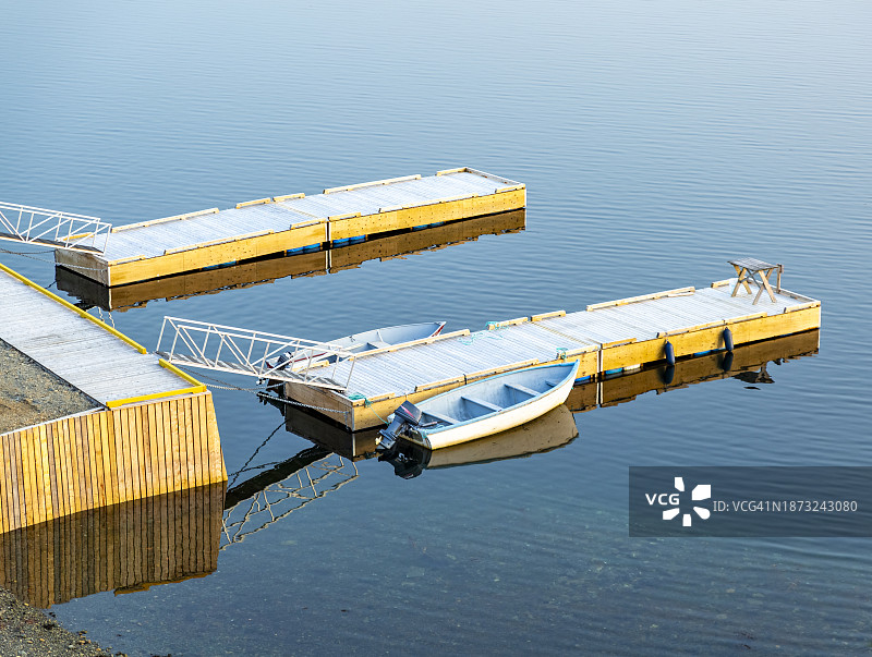 停靠在码头的摩托艇图片素材