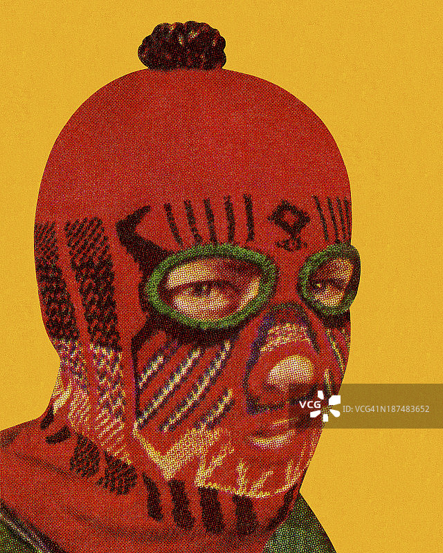 戴红色面罩的男人图片素材