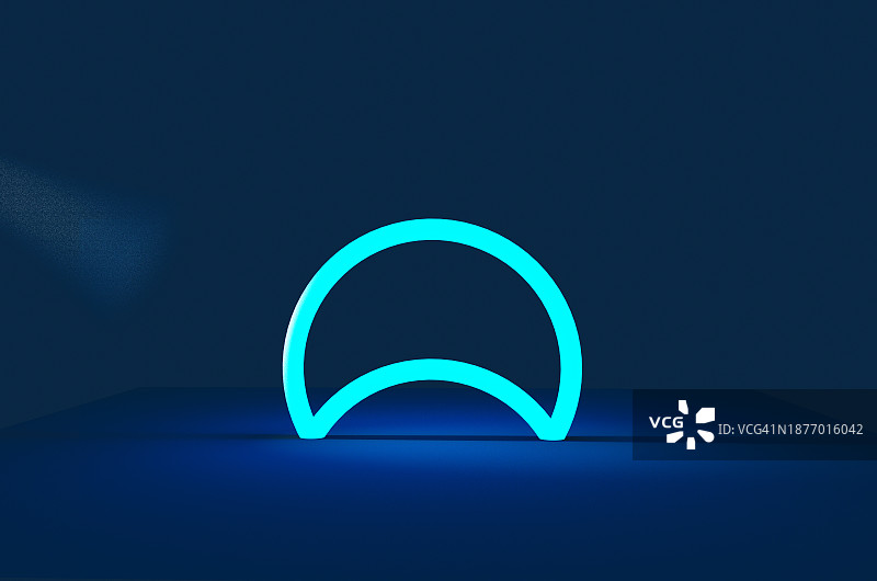 紫外线霓虹灯圆形框架3D渲染图片素材