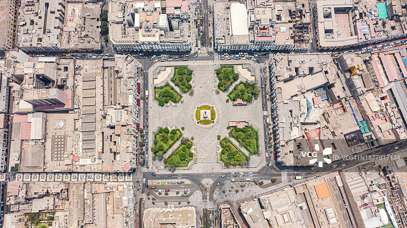 秘鲁利马圣马丁广场鸟瞰图片素材