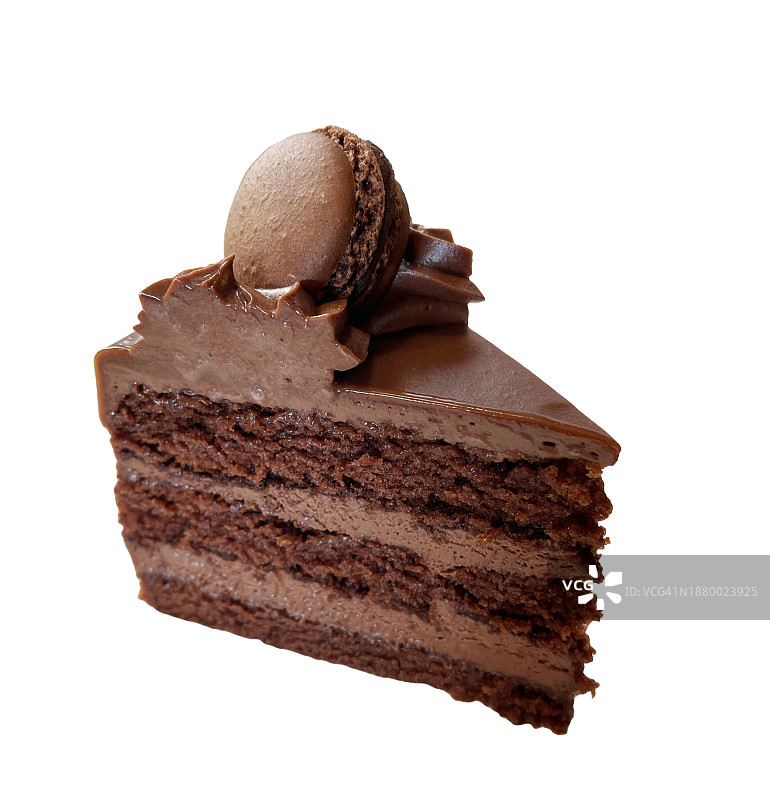 白色背景上的巧克力蛋糕图片素材