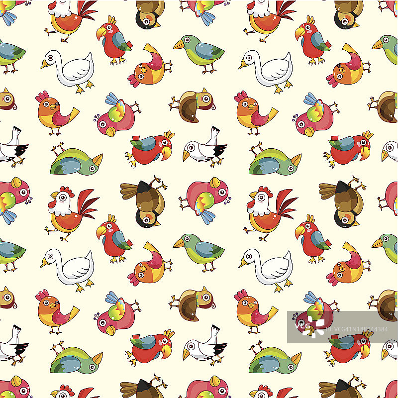 无缝小鸟图案图片素材